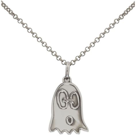 gucci ghost necklace men free shipping|gucci ghost necklace in silver.